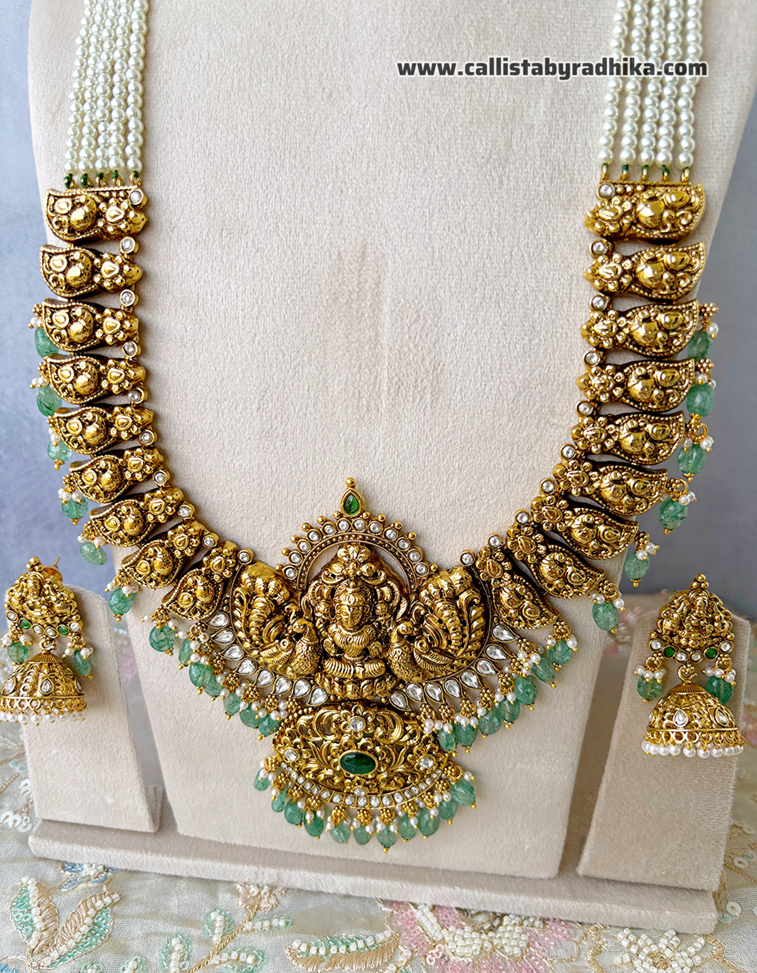 Gold Polish/Temple Bridal Long Neckpiece