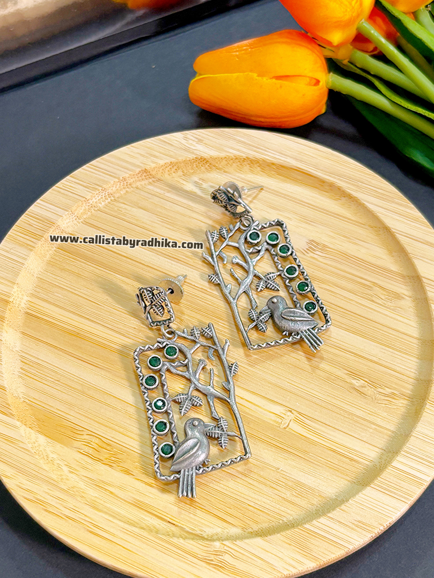 Silver Replica Bird Earring