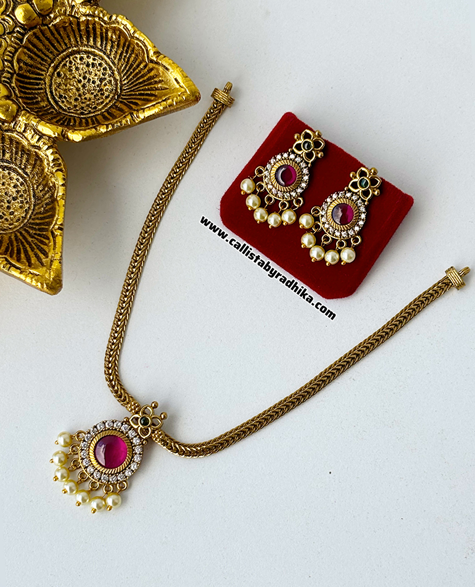 Gold Polish Attigai Necklace(2 Colors)
