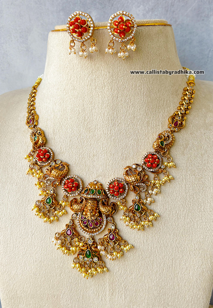 Image of Coral Balaji Naamam Necklace