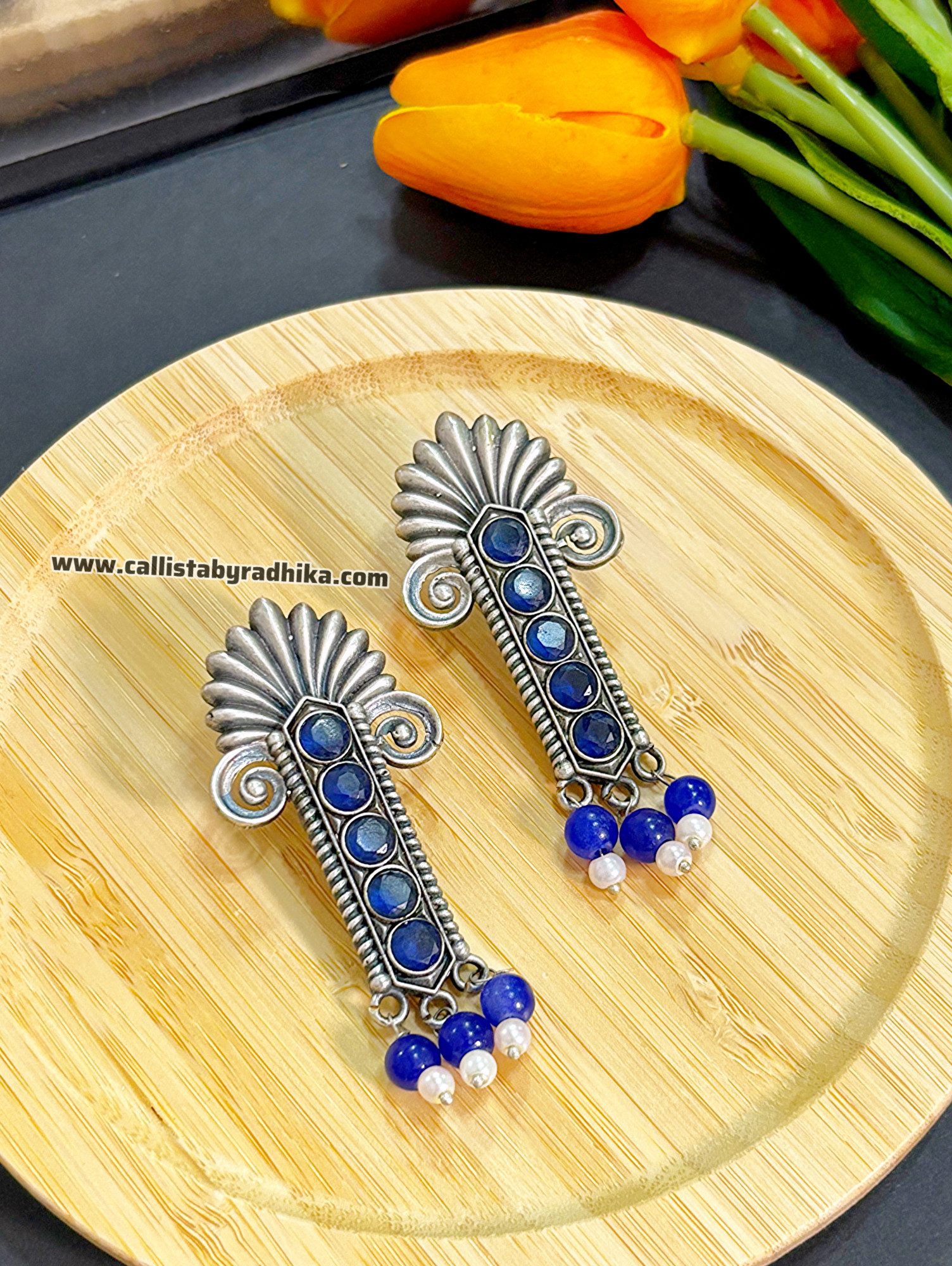 Silver Replica Long Studs