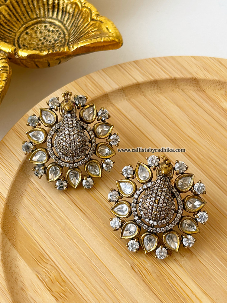 Image of Polki Peacock Studs