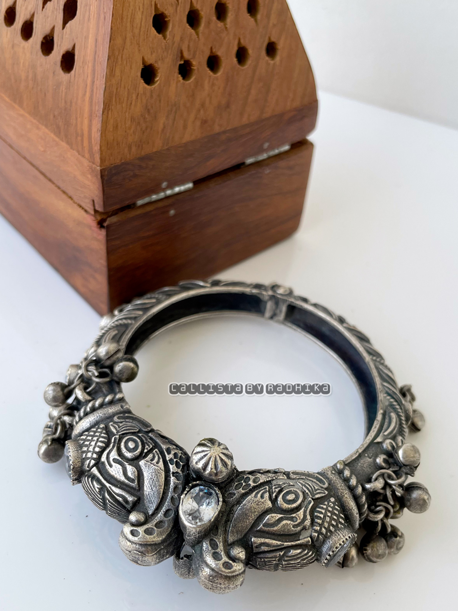 Silver Replica Stone Bangle (SRSB-056)