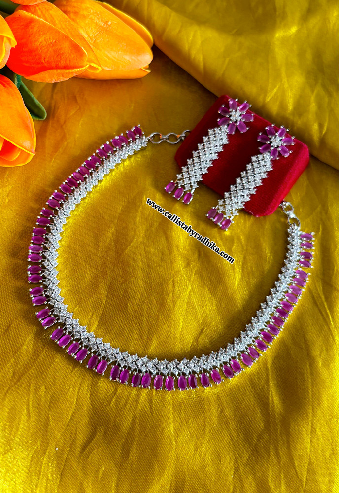 Image of AD Ruby Stone Necklace