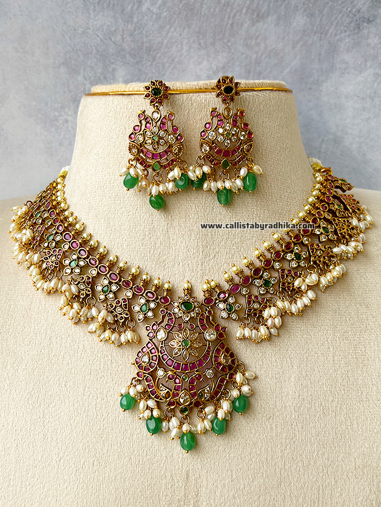 Jadau Replica Kemp Stone Necklace