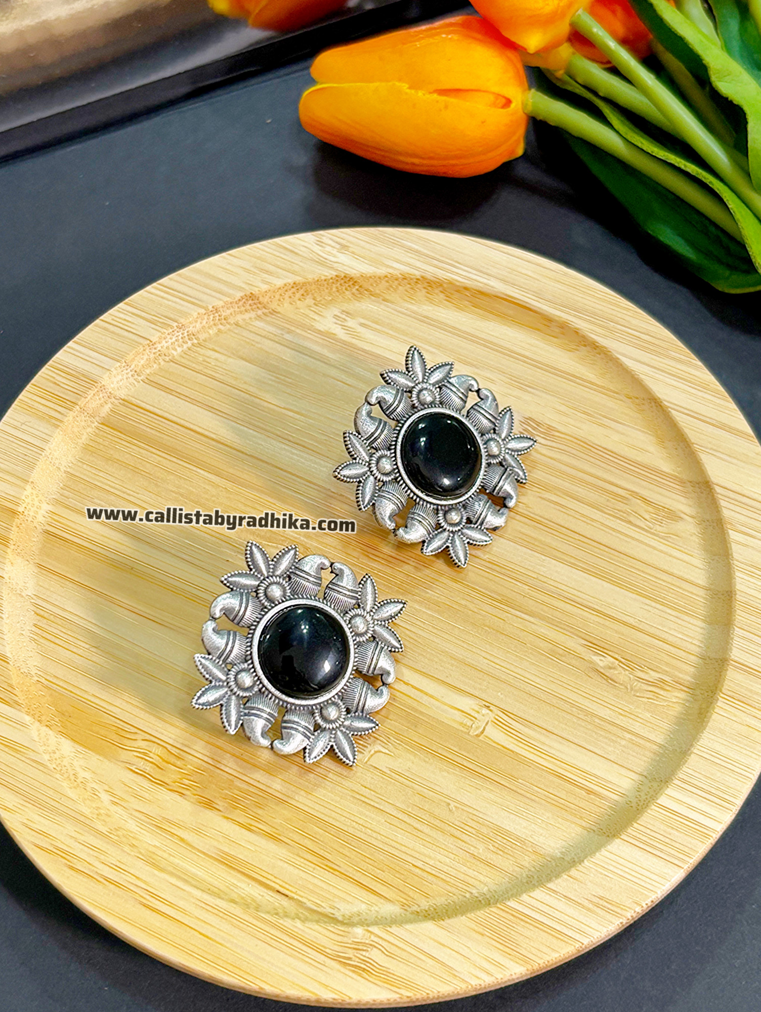 Silver Replica Stone Studs