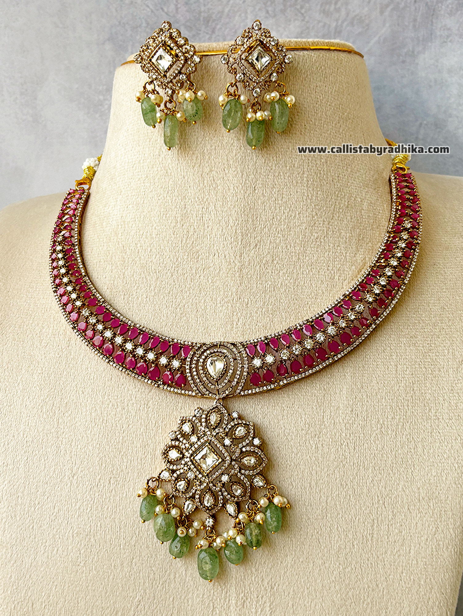 Ruby Moissanite Necklace