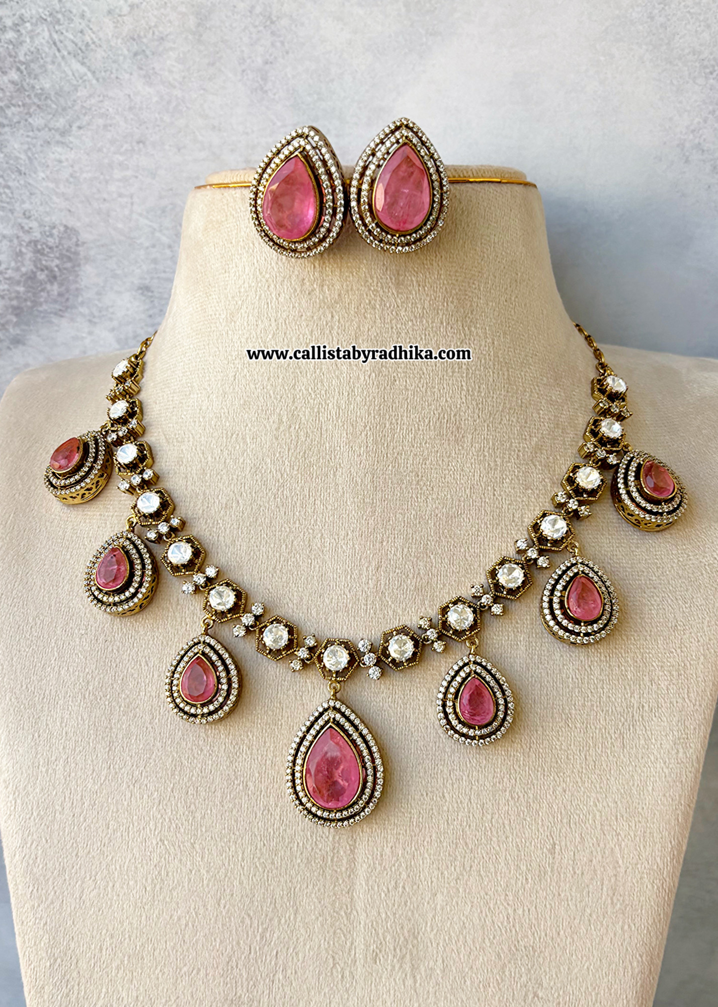 Pink Moissanite Necklace