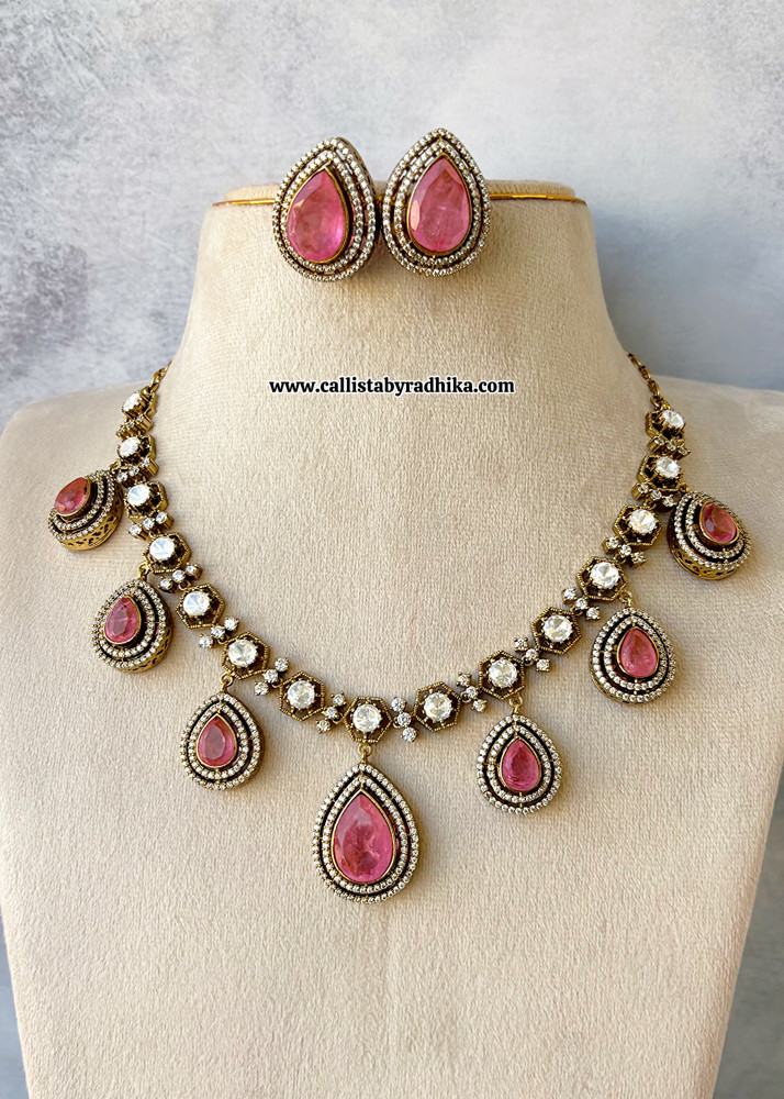 Image of Pink Moissanite Necklace
