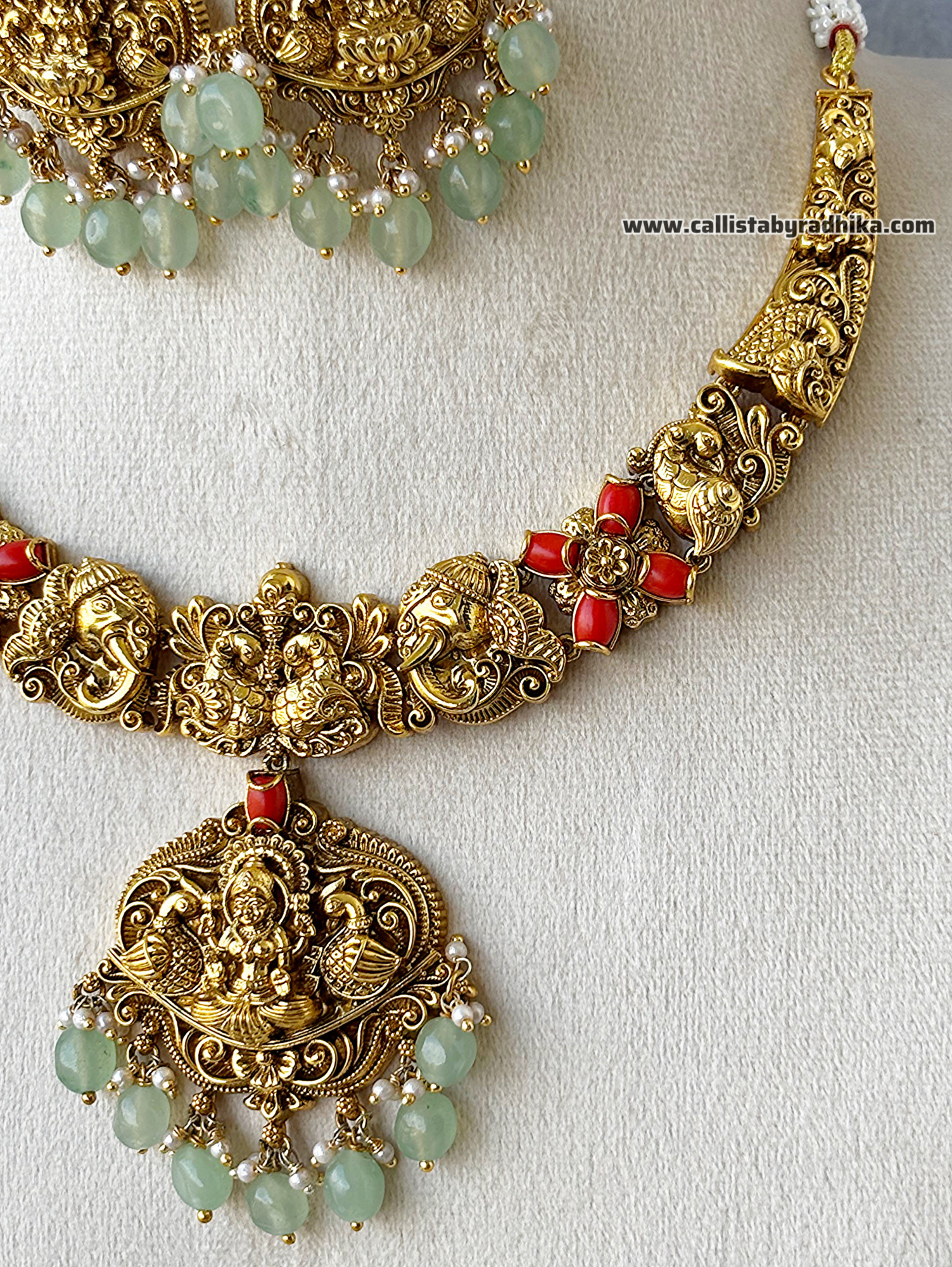 Coral Nakshi Necklace