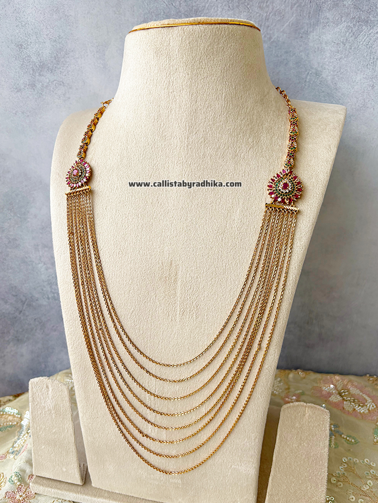 8 Layer Chain Mogappu Necklace