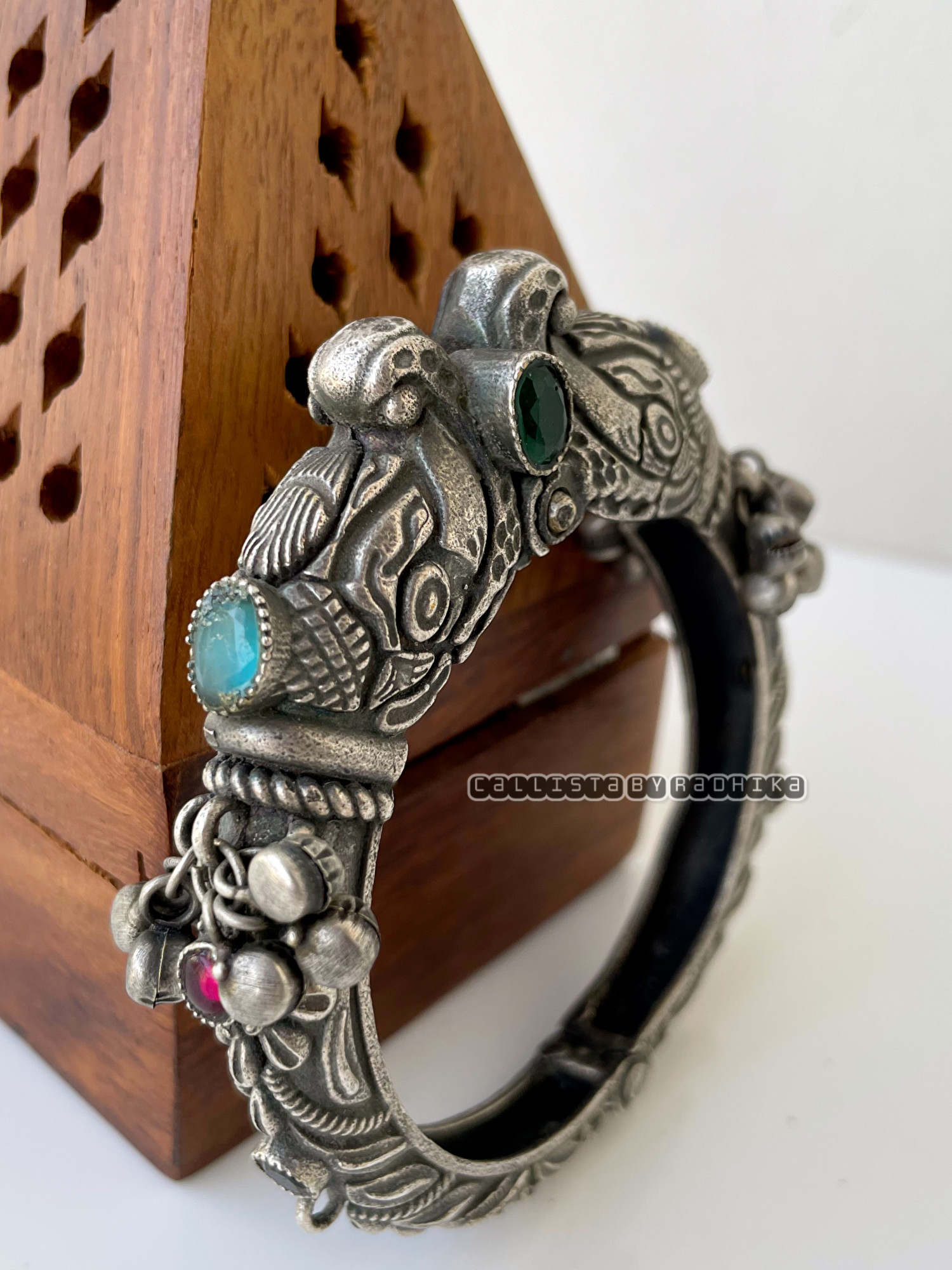 Silver Replica Stone Bangle (SRSB-056)
