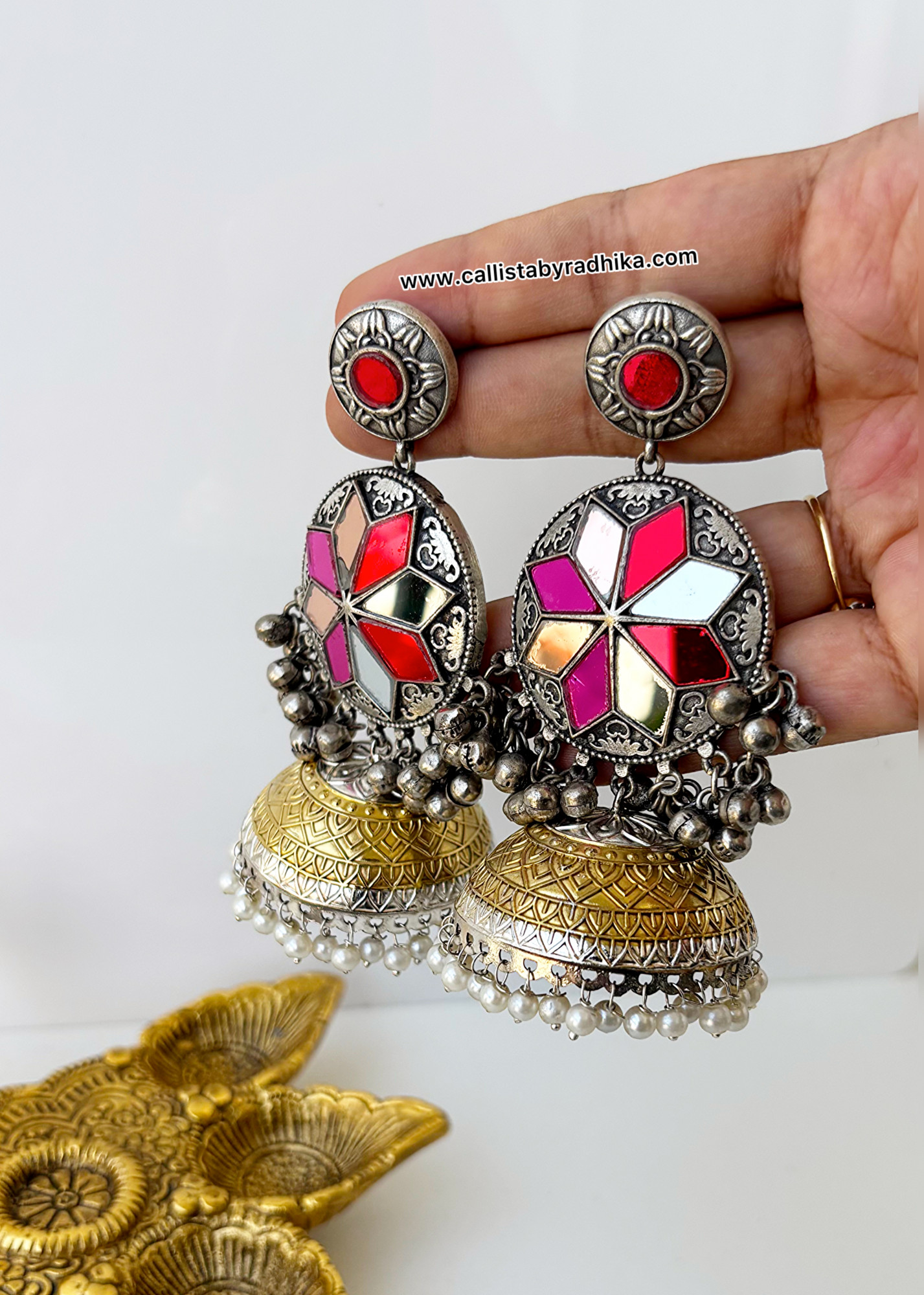 Fusion Mirror Jhumka