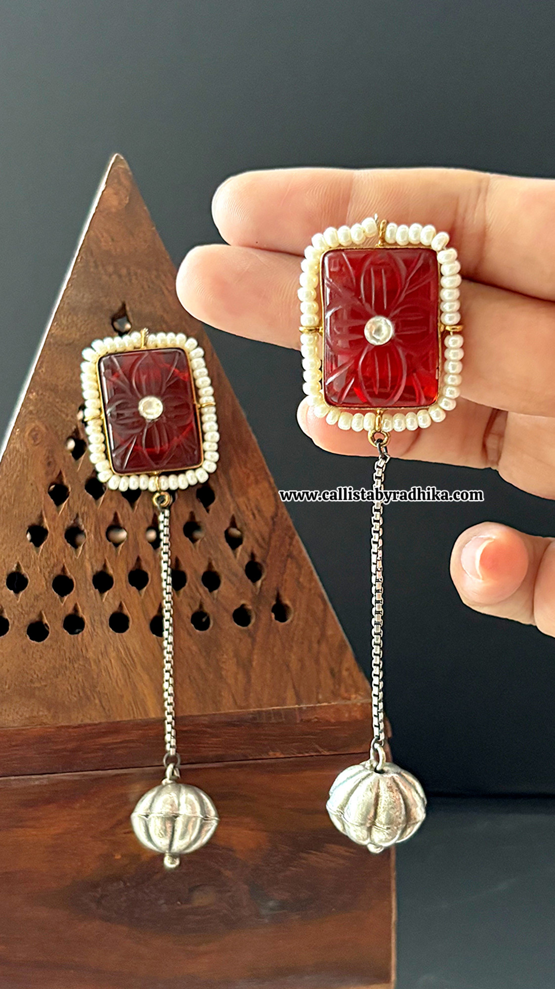 Carving Stone SLA Earrings