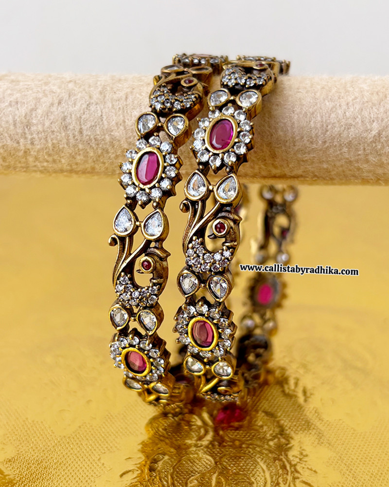 Image of Victorian Bangle - Ruby Pink
