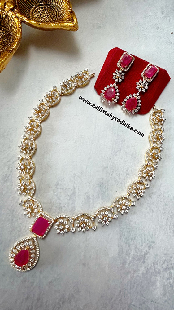 Image of Ruby Diamond Look-alike Necklace