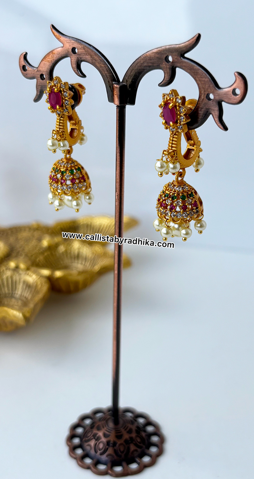 Gold Polish Jhumka