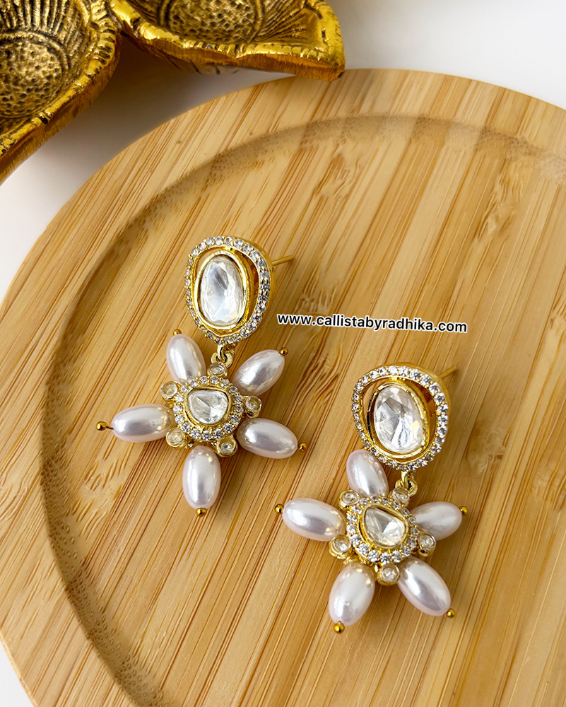 Image of Polki Pearl Earrings