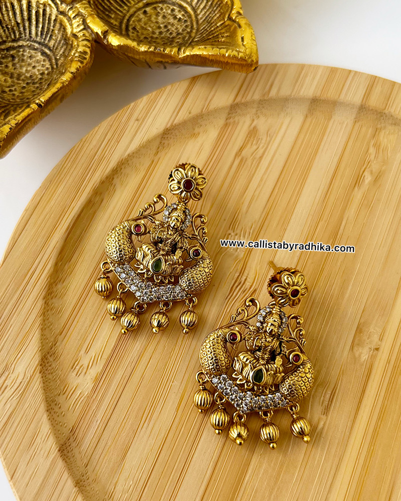 Image of Gold Polish Nakshi Earrings