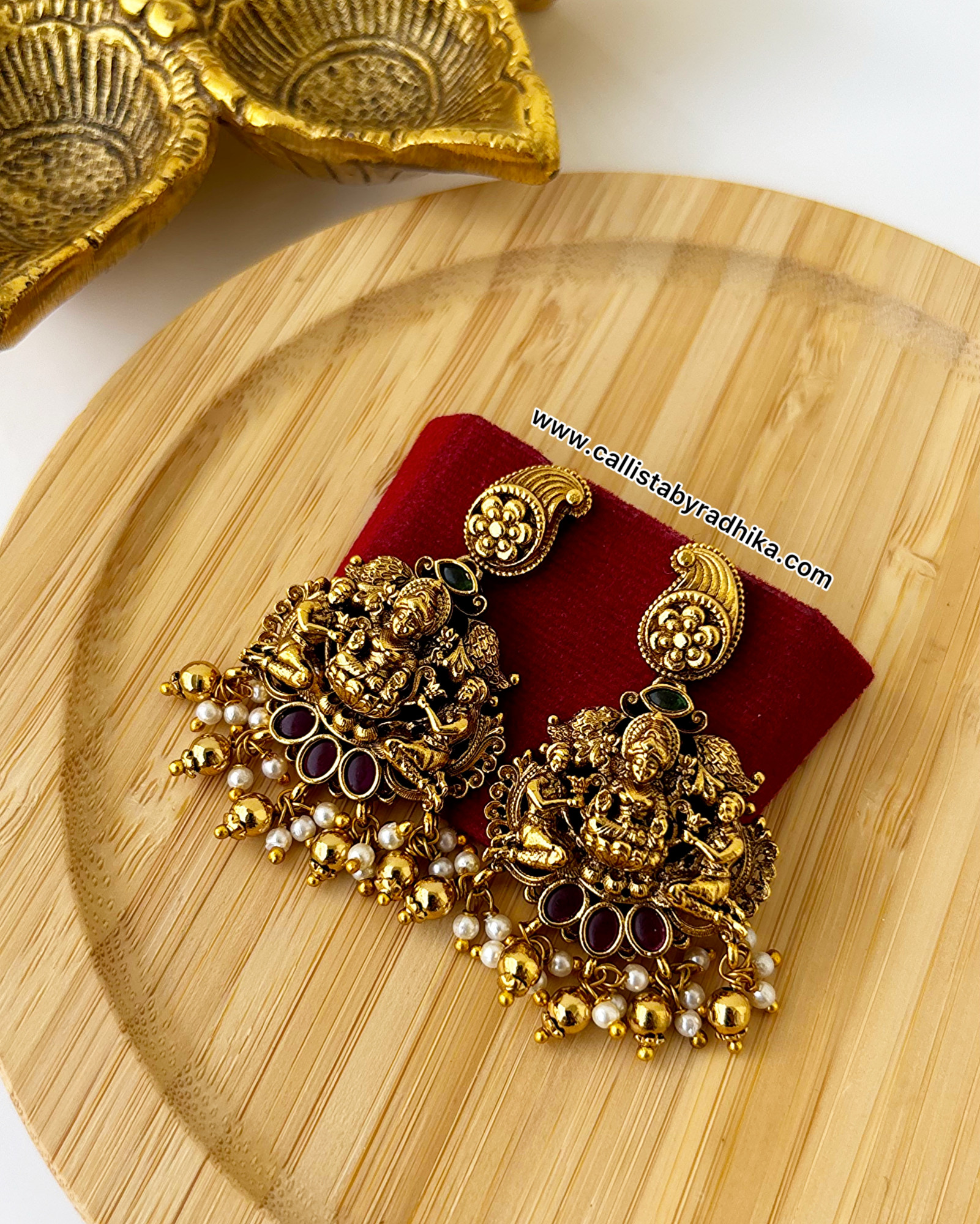 Gold Polish Nakshi Earrings