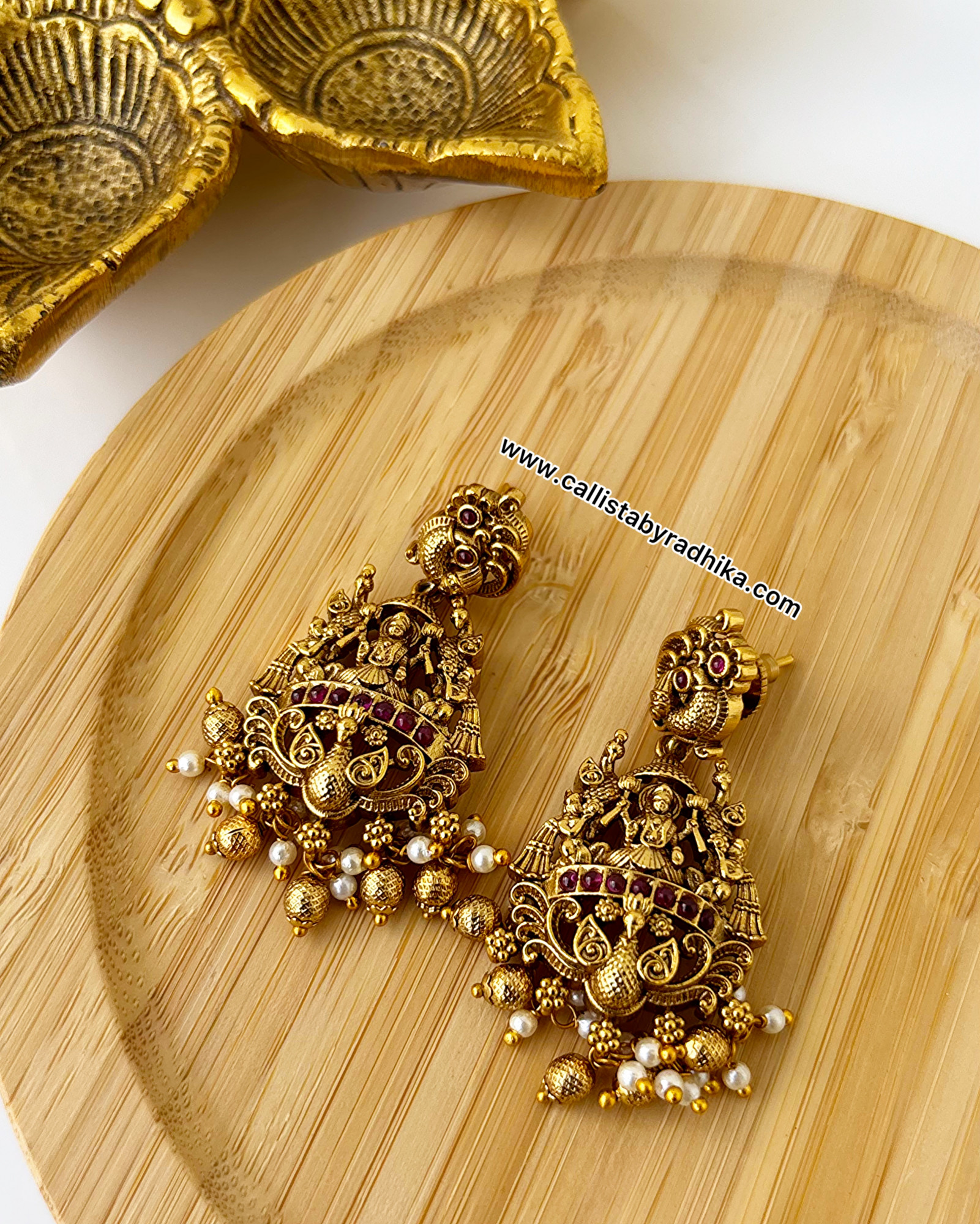 Gold Polish Nakshi Earrings