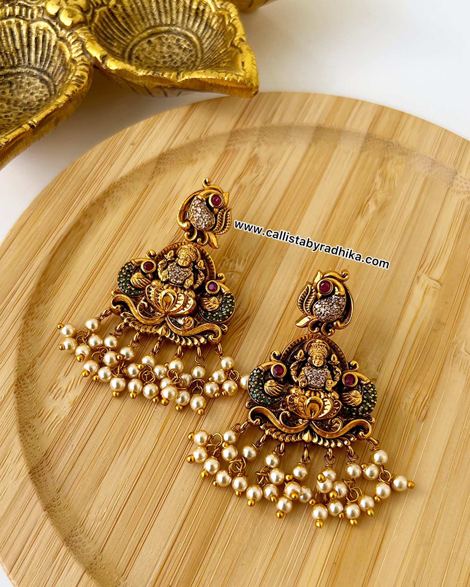 Gold Polish Lakshmi Earrings