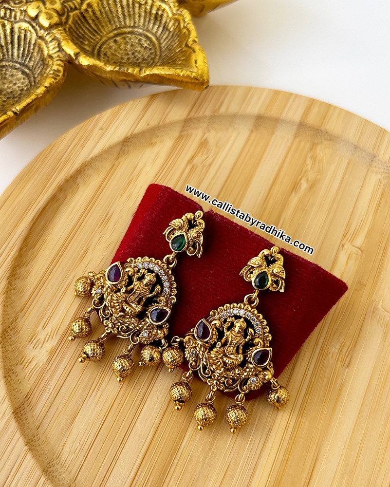 Image of Gold Polish Nakshi Earrings