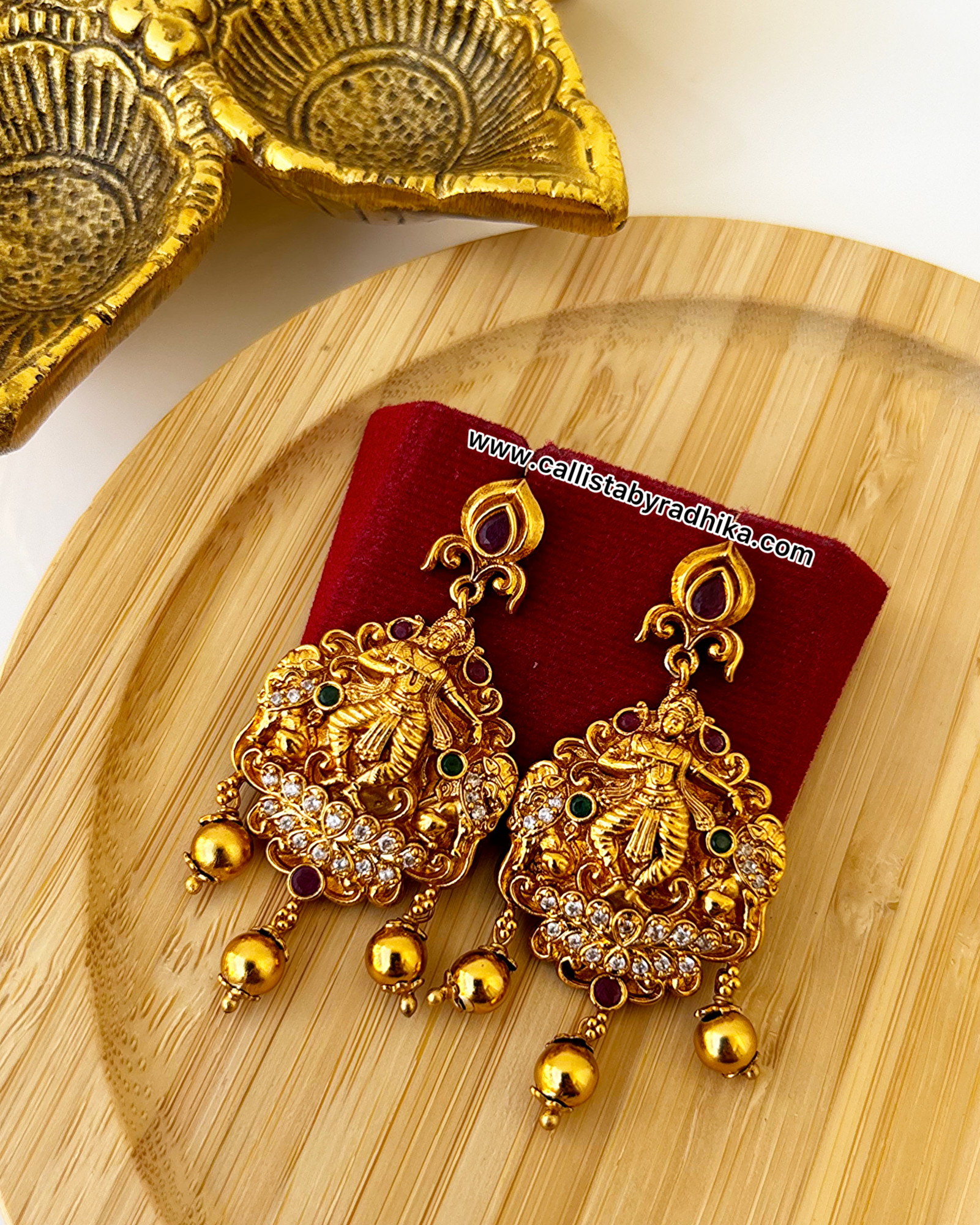 Gold Polish Nakshi Earrings