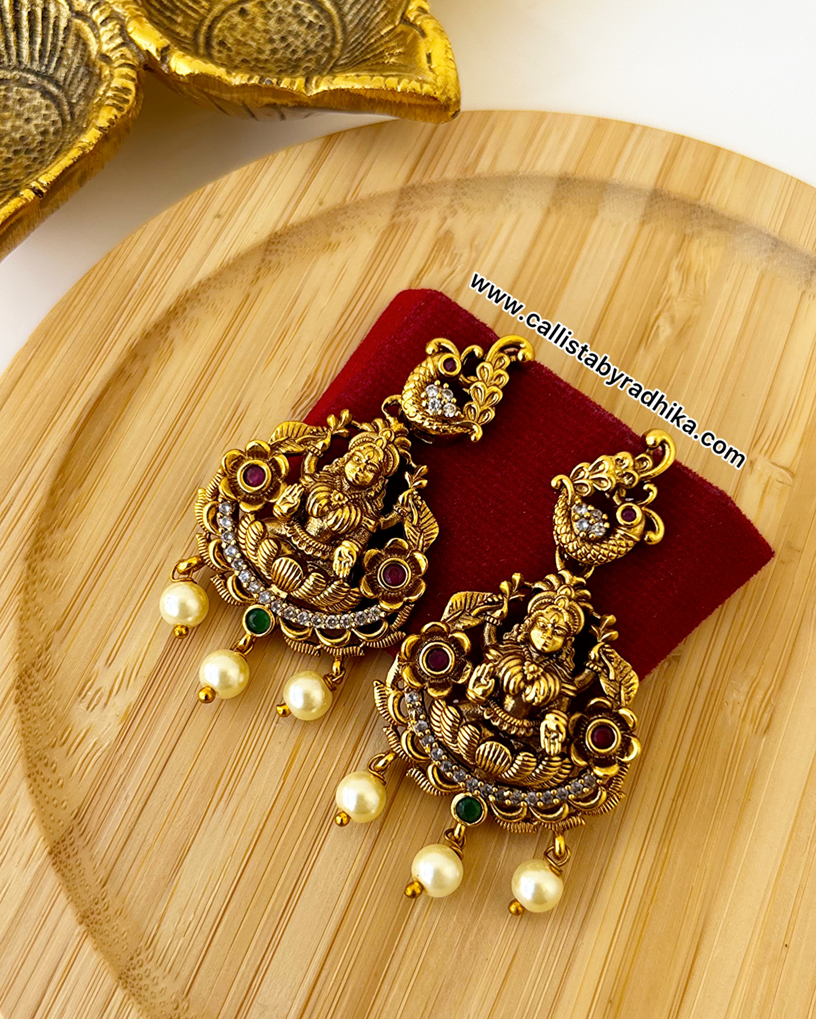 Gold Polish Nakshi Earrings