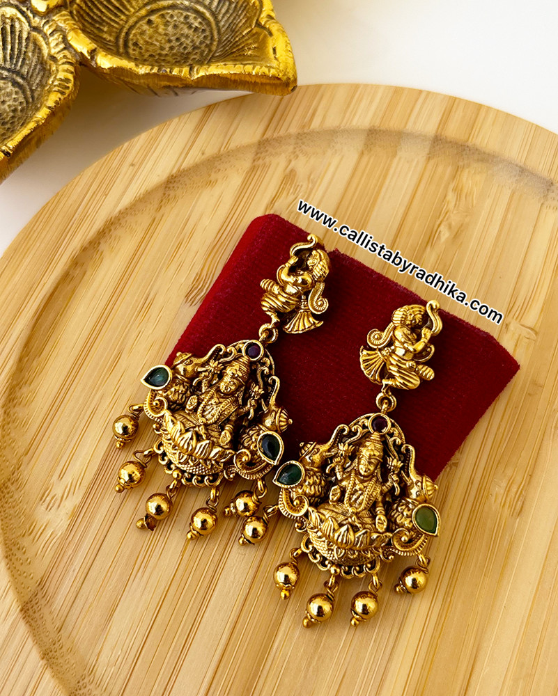 Image of Gold Polish Nakshi Earrings