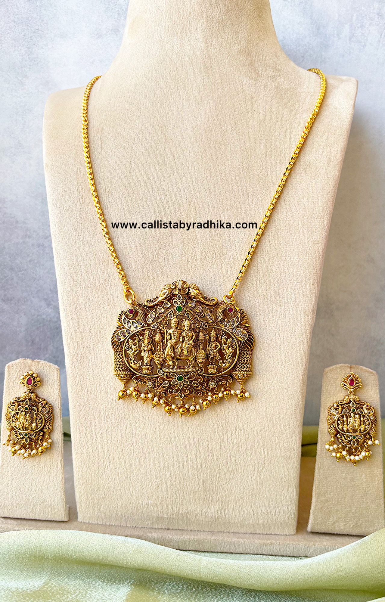 Long Shiva Parvathy Chain Pendant Set