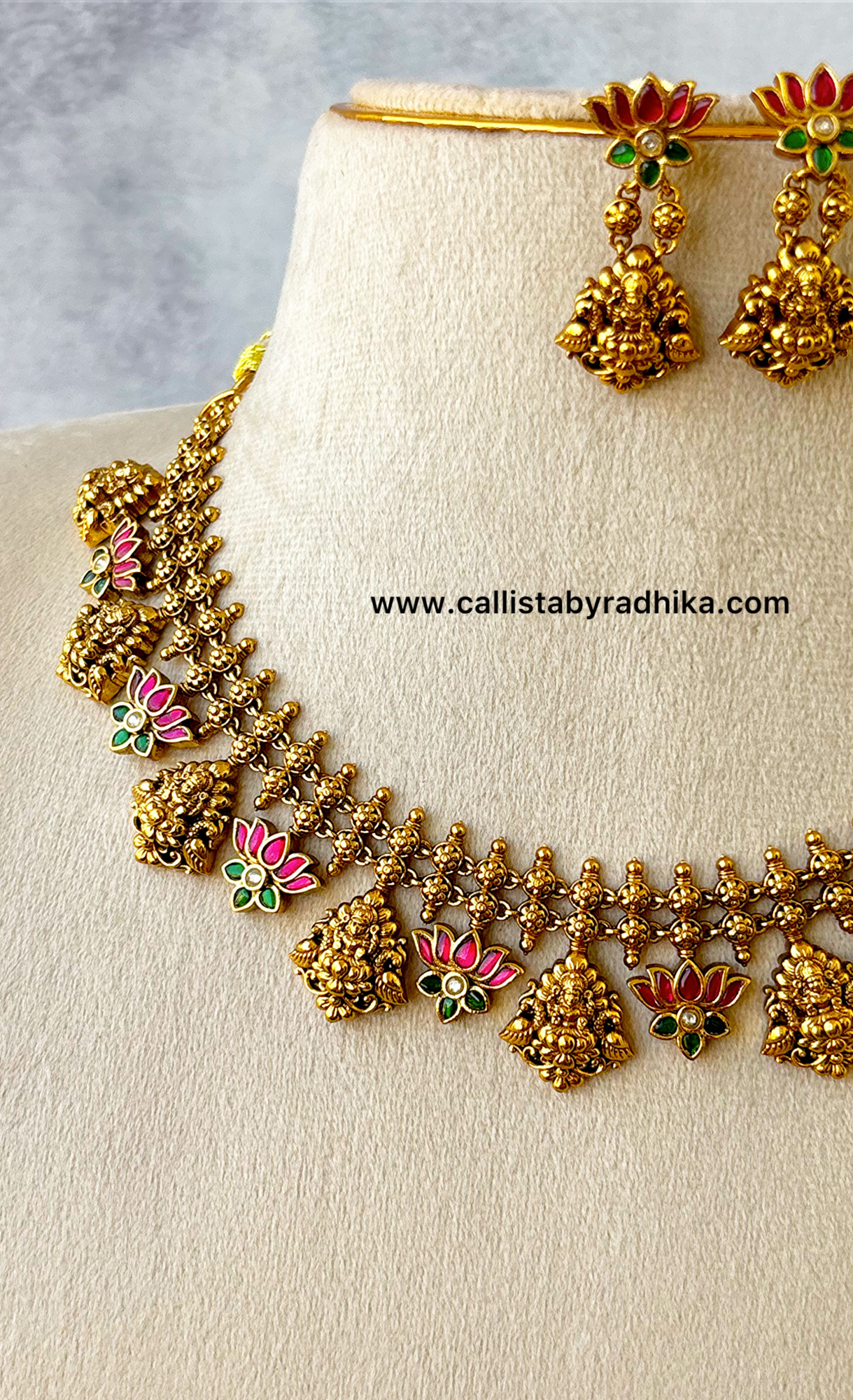 Jadau Lotus Necklace