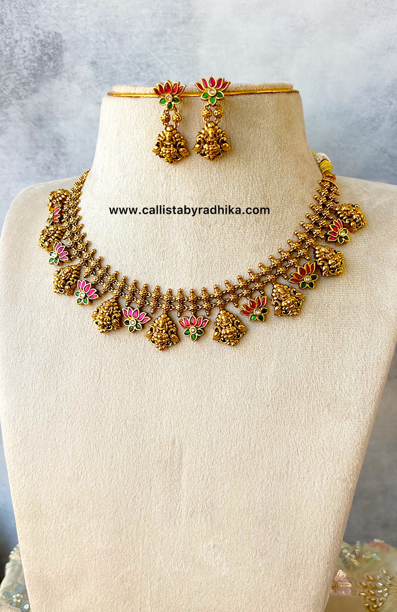 Jadau Lotus Necklace