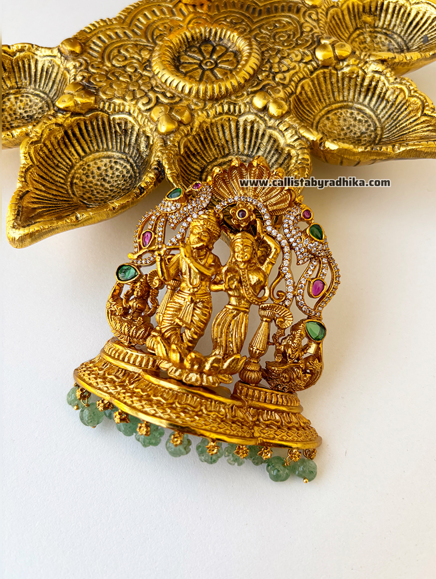 Radha Krishna Gold Polish Pendant (GPP-005)