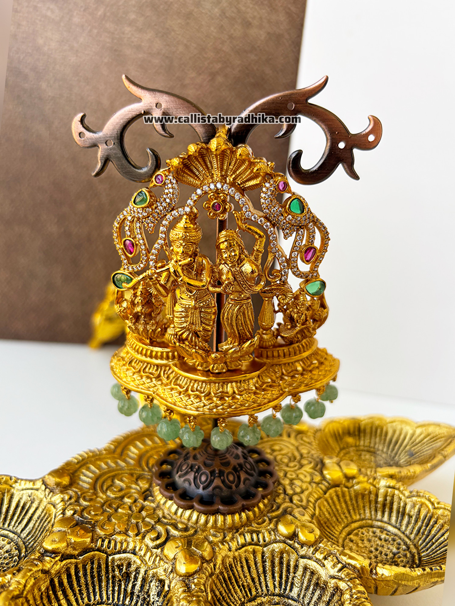 Radha Krishna Gold Polish Pendant (GPP-005)