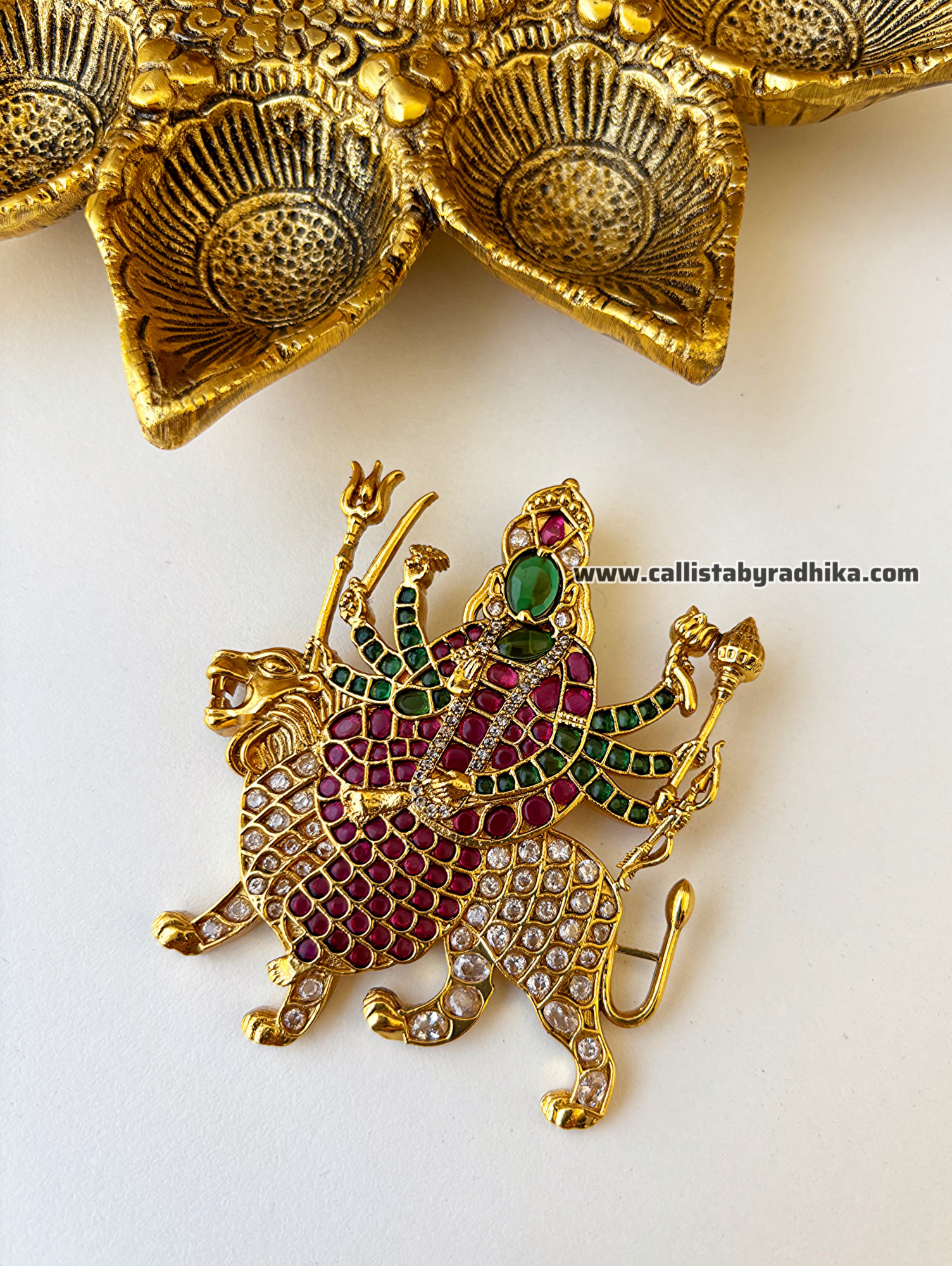 Durga Maa Gold Polish Pendant (GPP-003)