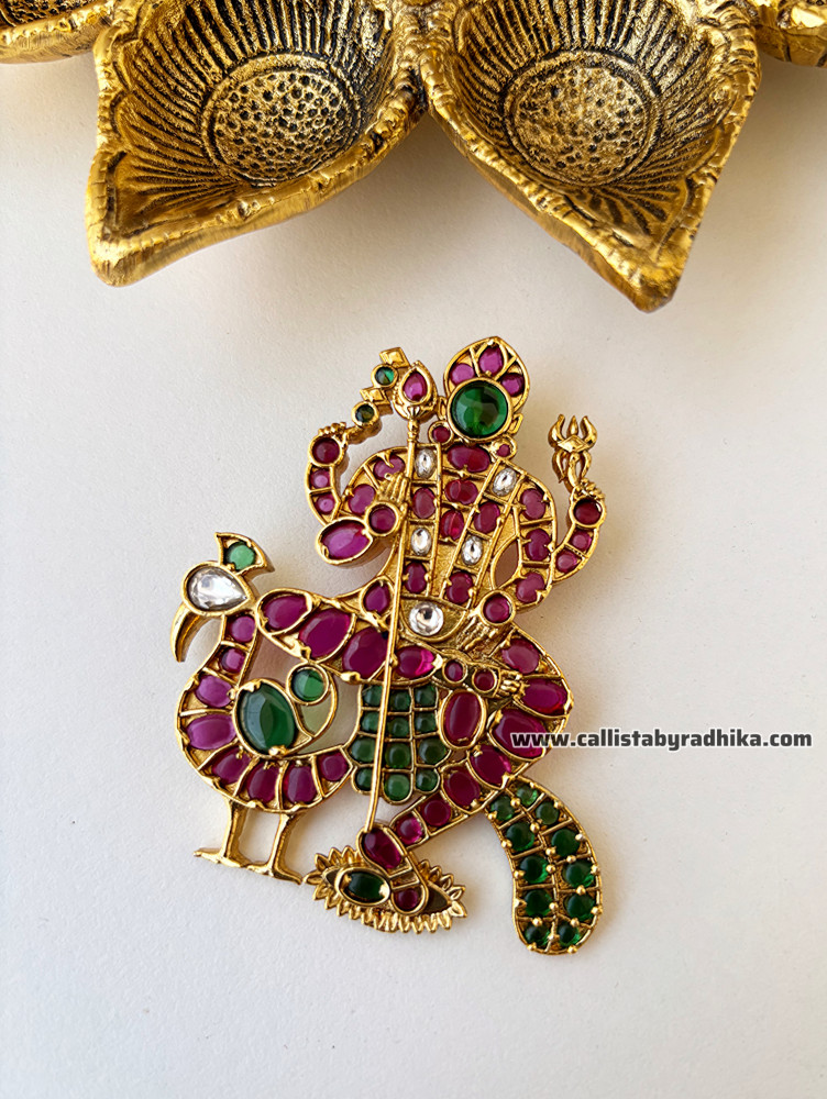Image of Lord Murugan Gold Polish Pendant (GPP-002)