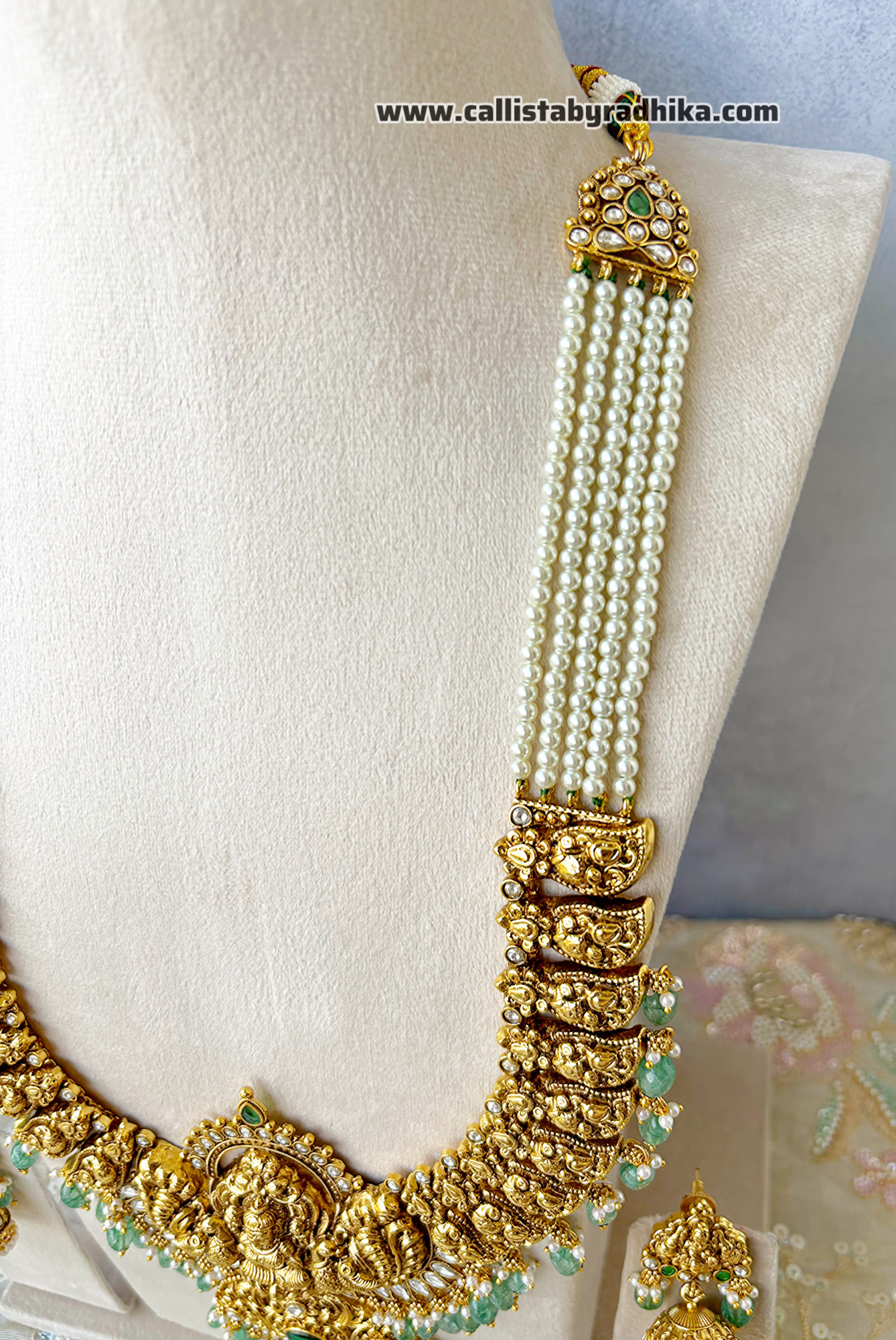 Gold Polish/Temple Bridal Long Neckpiece