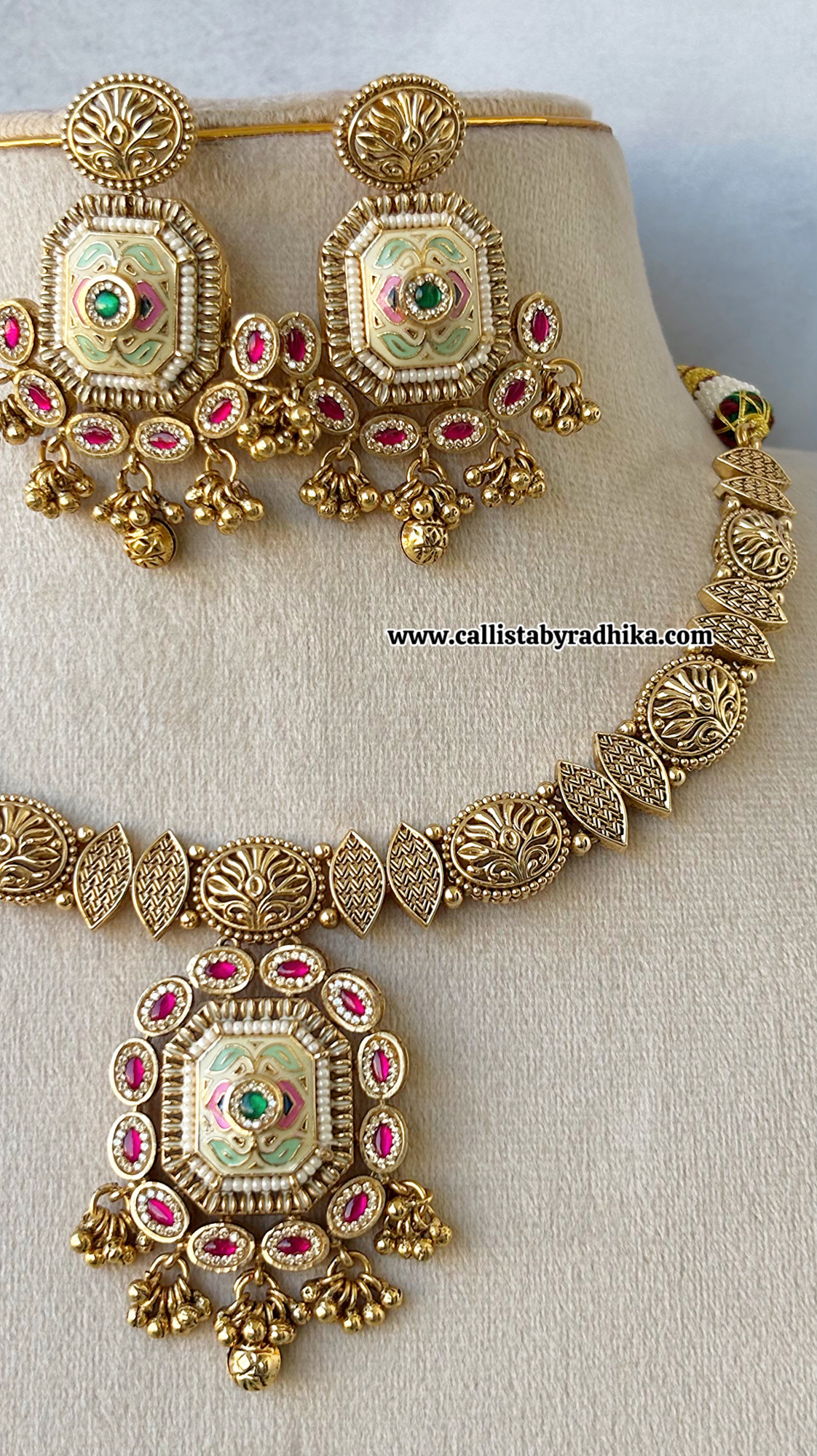 Rajwadi Meenakari Jadau Necklace