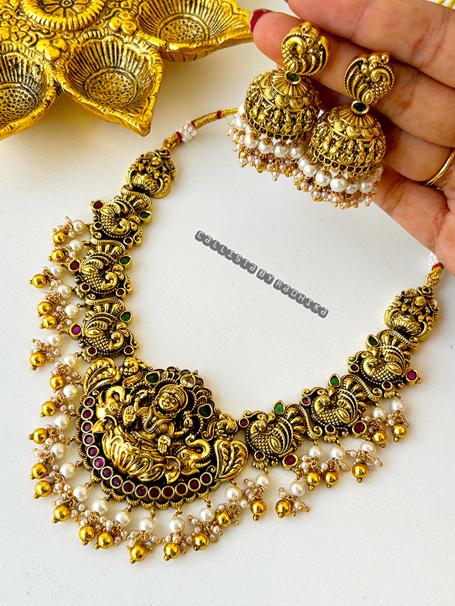 Gold Polish/Temple Long Neckpiece(GP-061)