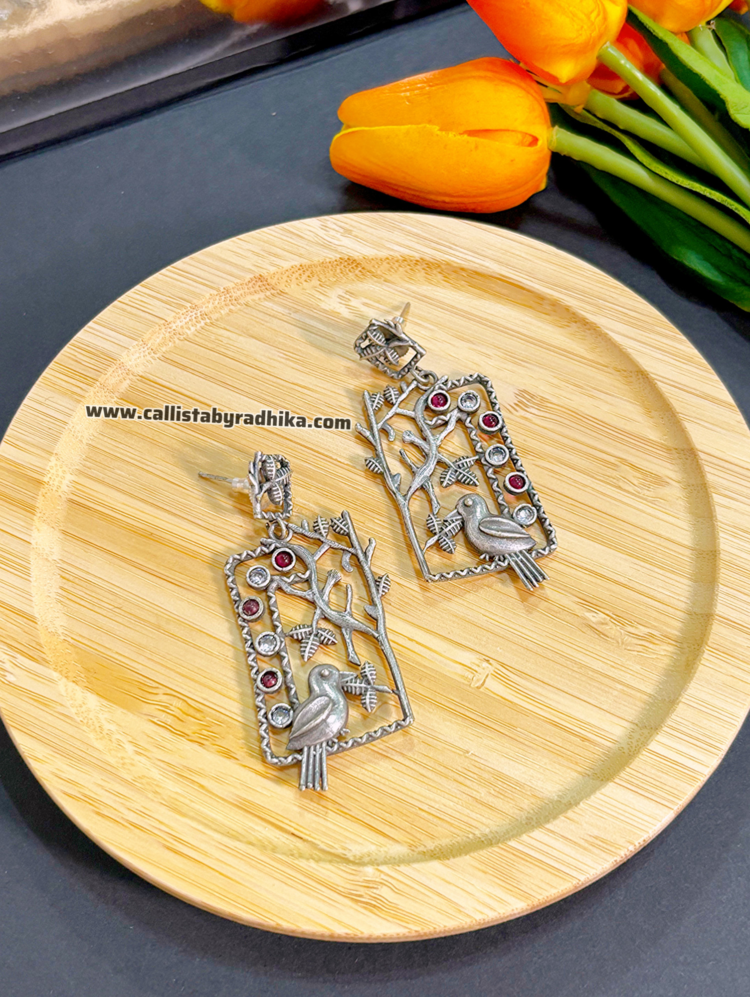 Silver Replica Bird Earring