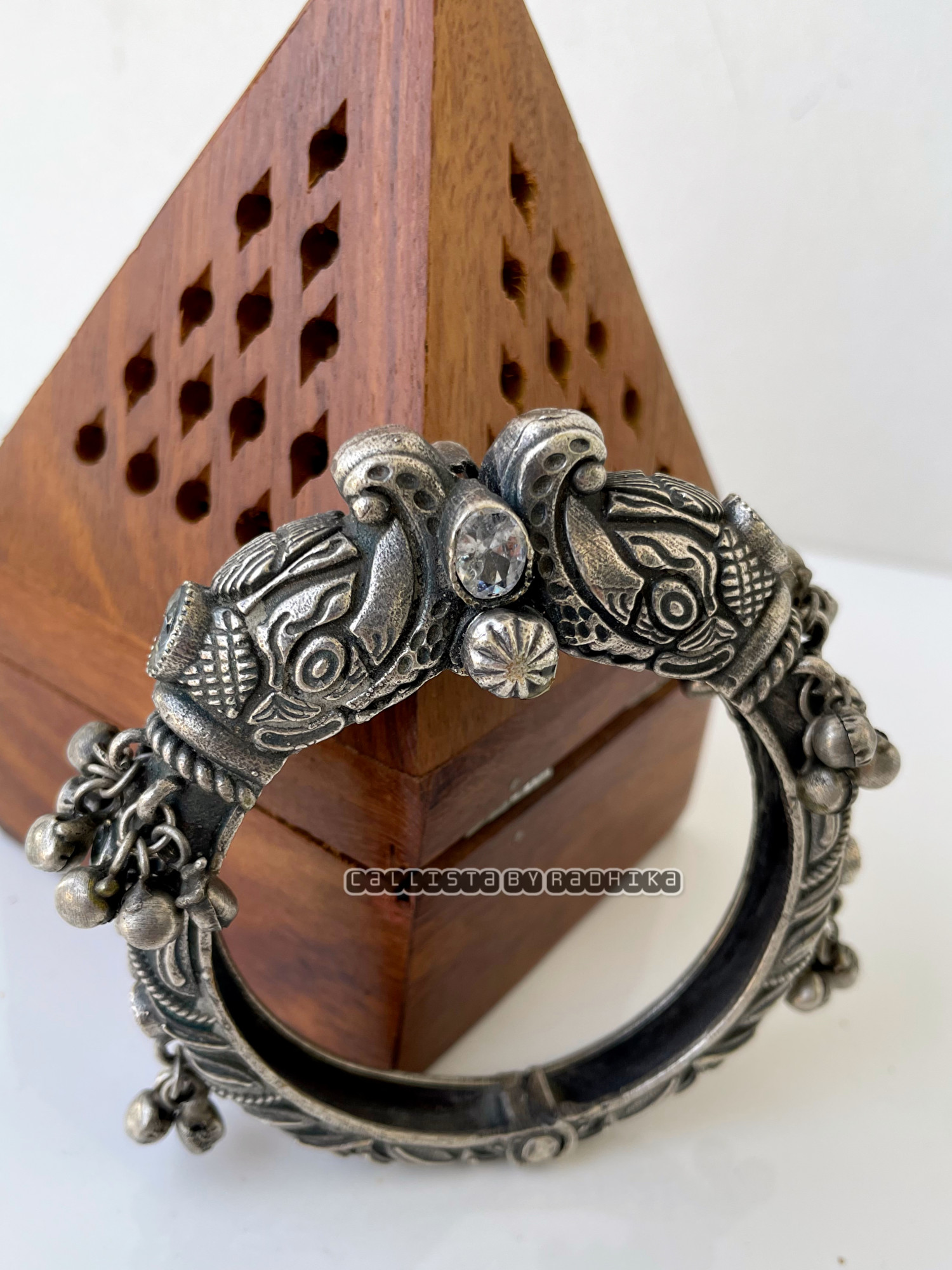 Silver Replica Stone Bangle (SRSB-056)