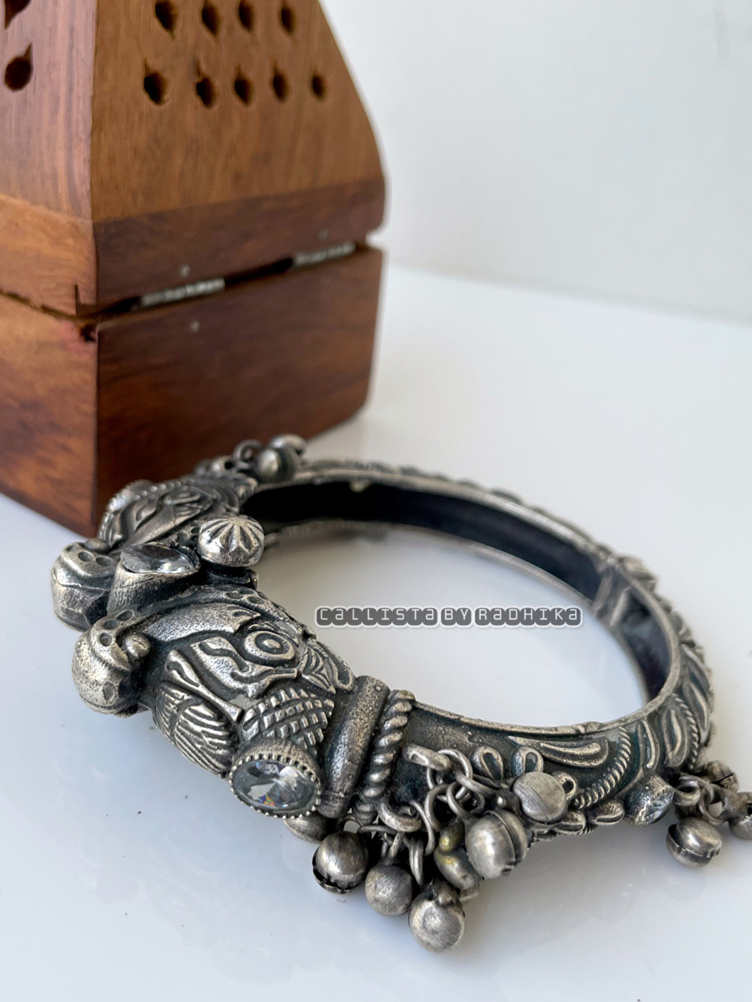 Silver Replica Stone Bangle (SRSB-056)