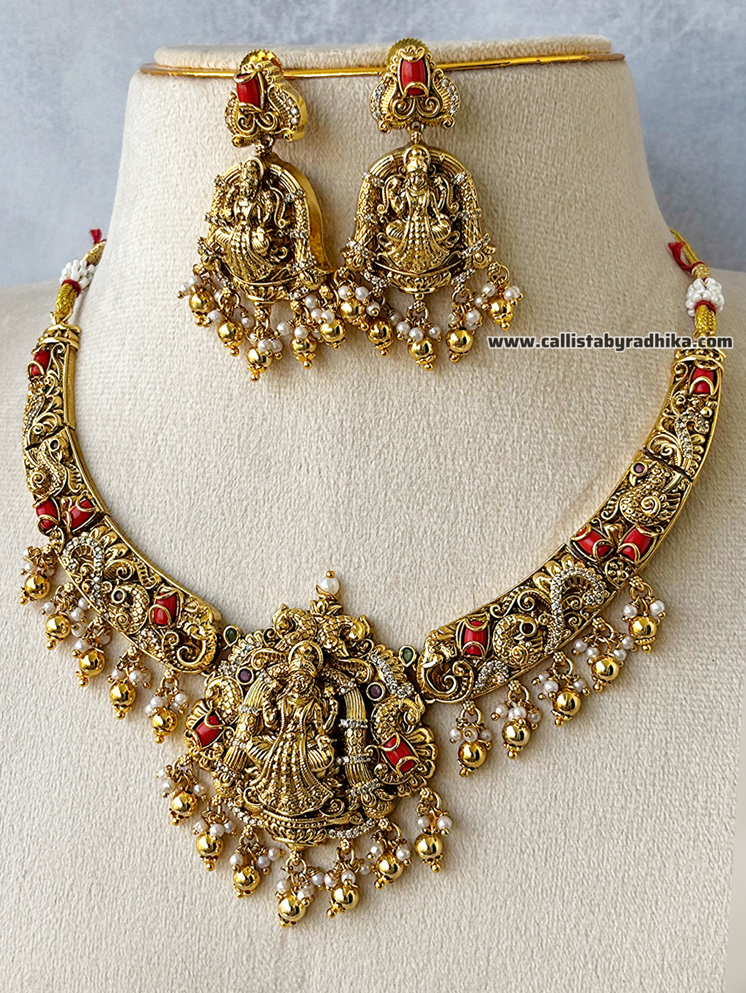 Coral Nakshi Necklace