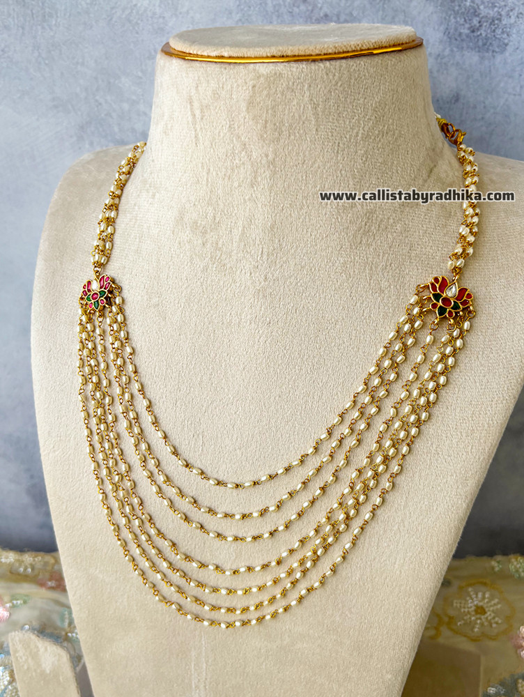 Image of Jadau Kundan Pearl Layer Necpiece