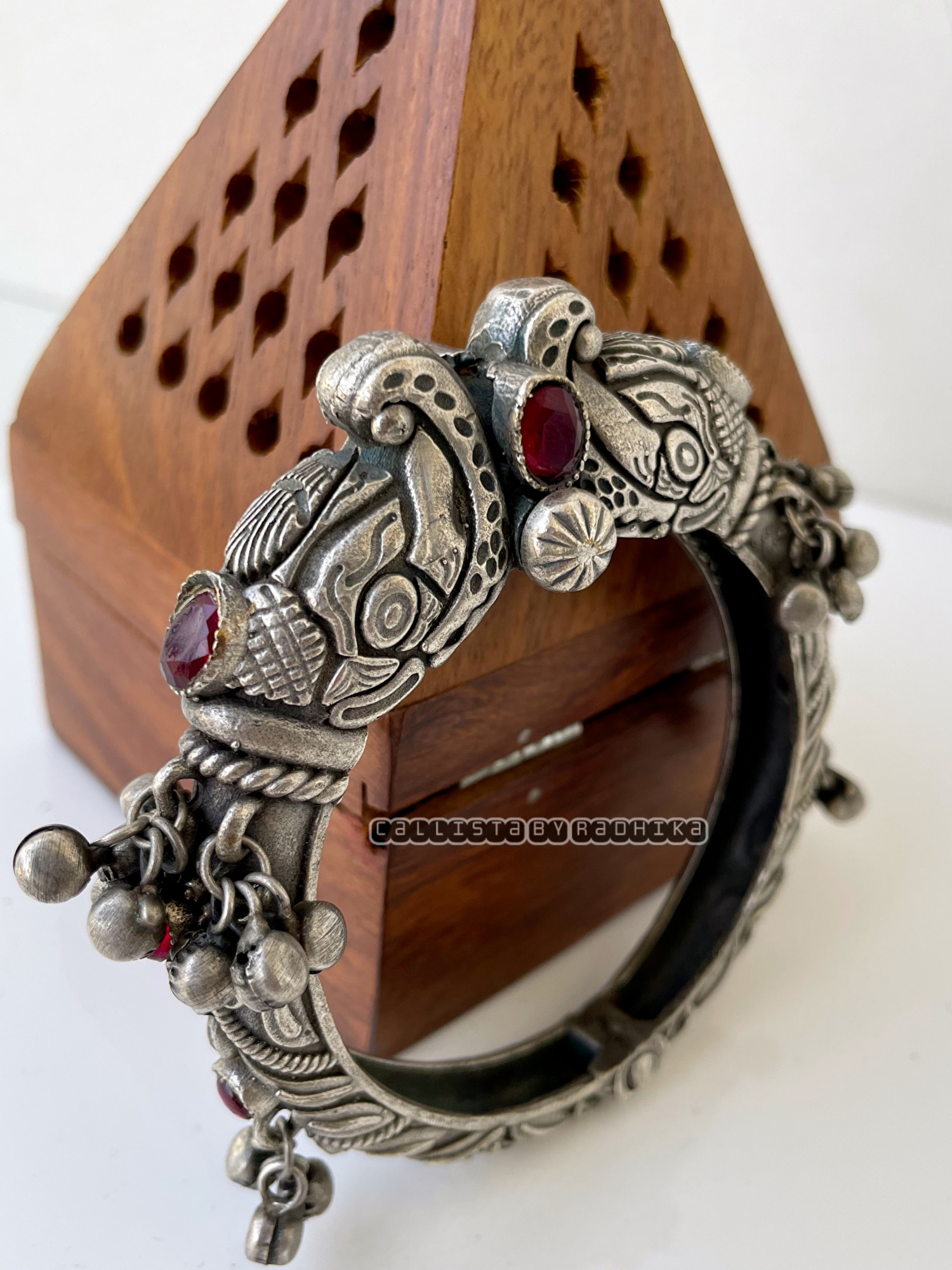Silver Replica Stone Bangle (SRSB-056)