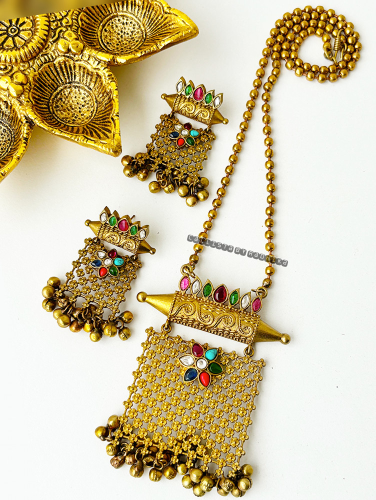 Image of Apala Antique Gold Neckpiece (AAGN-004)