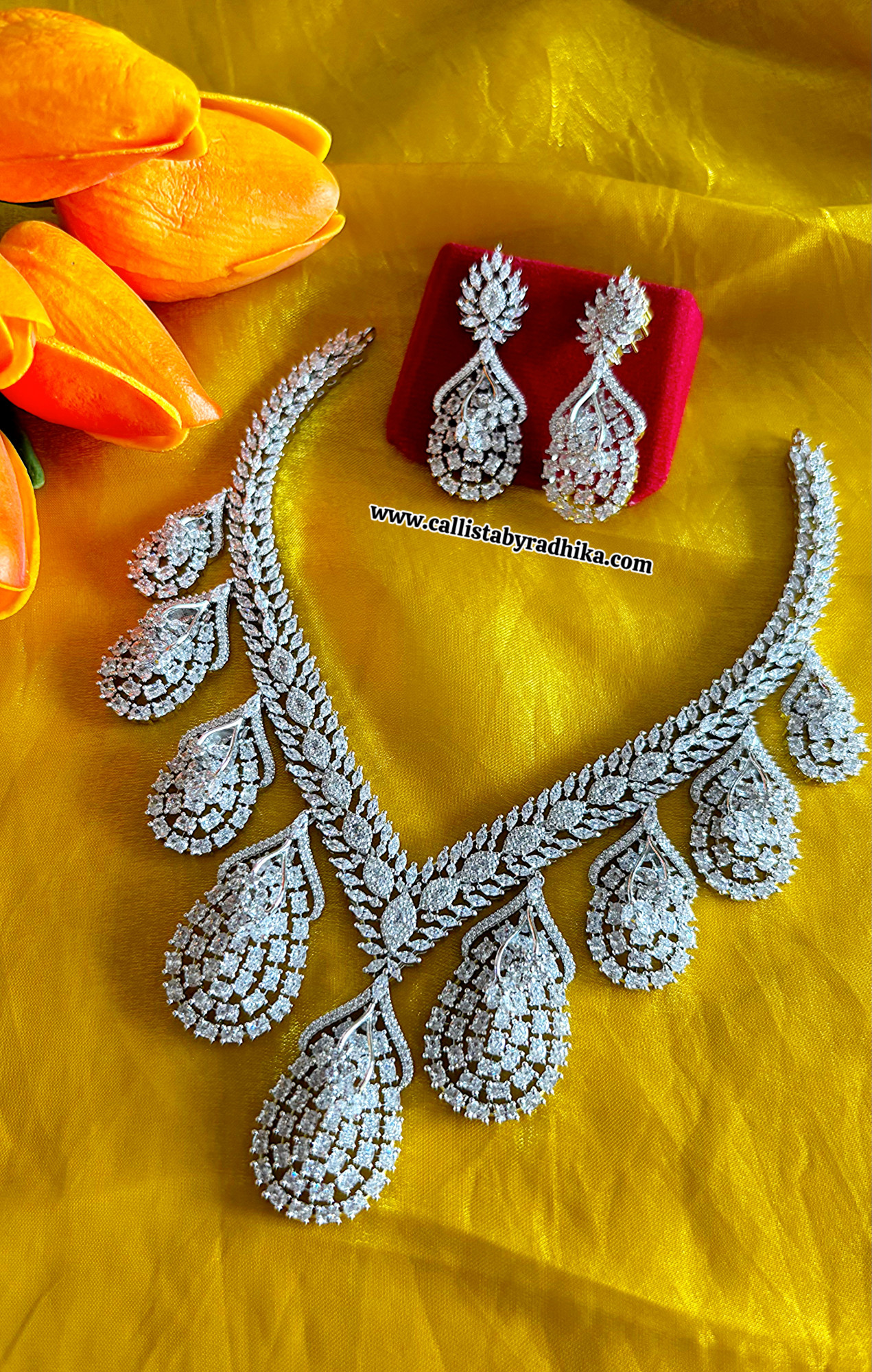 White Bridal AD Necklace