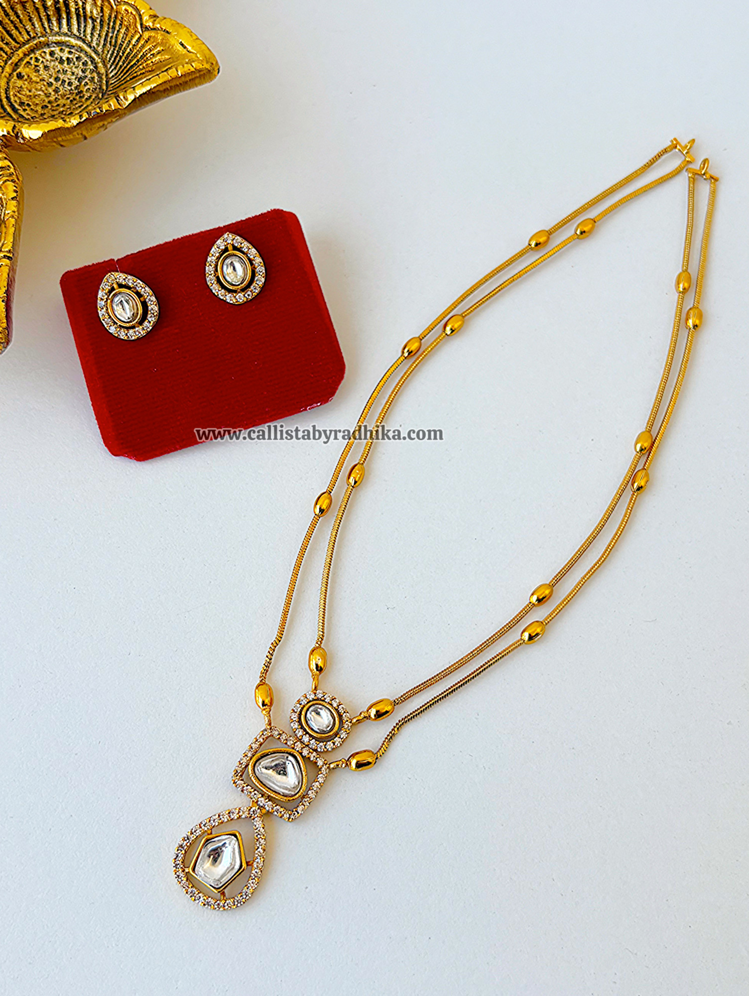 Moissanite 2 Layer Chain Pendant