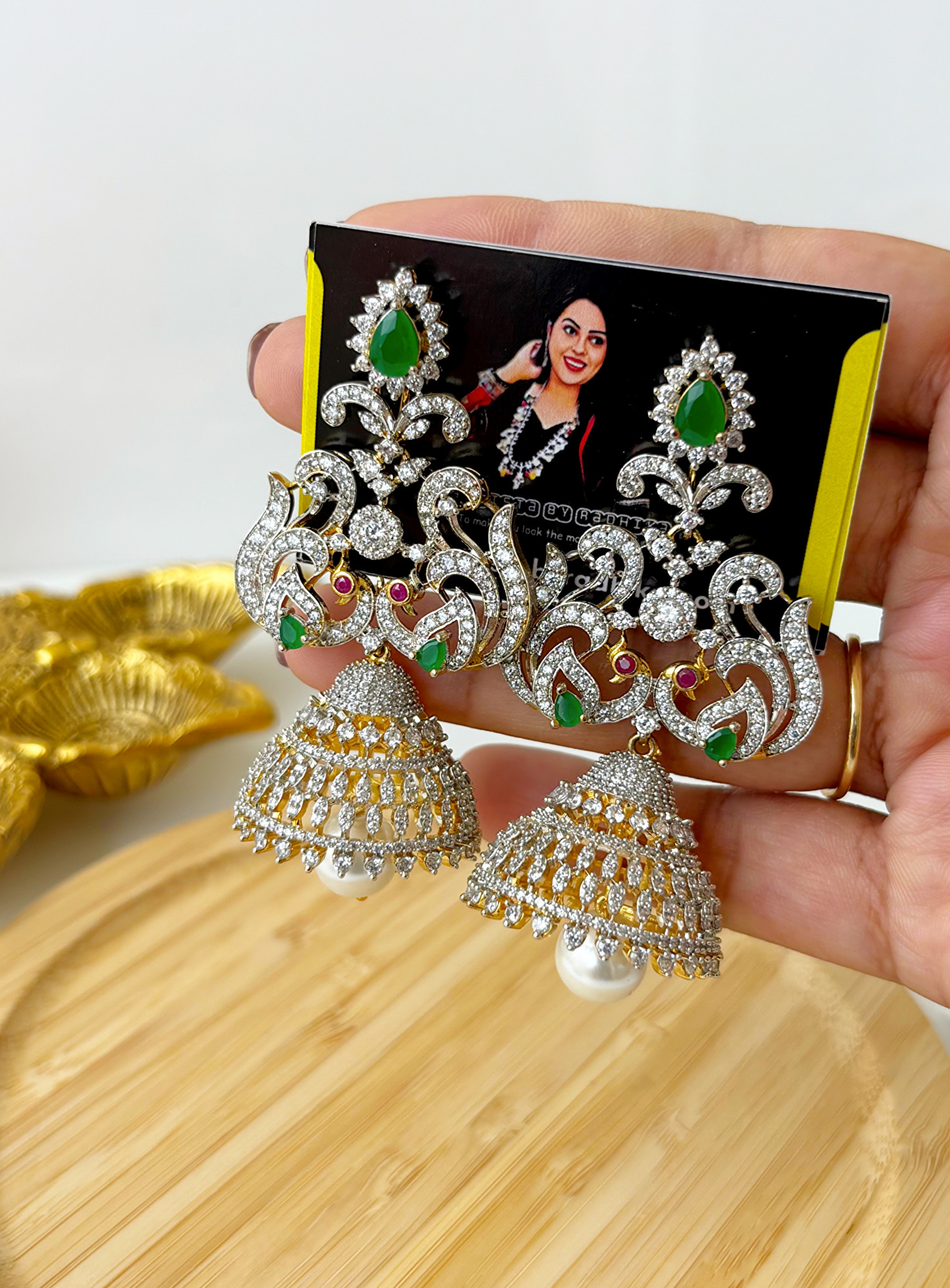 Diamond look-alike Jhumka